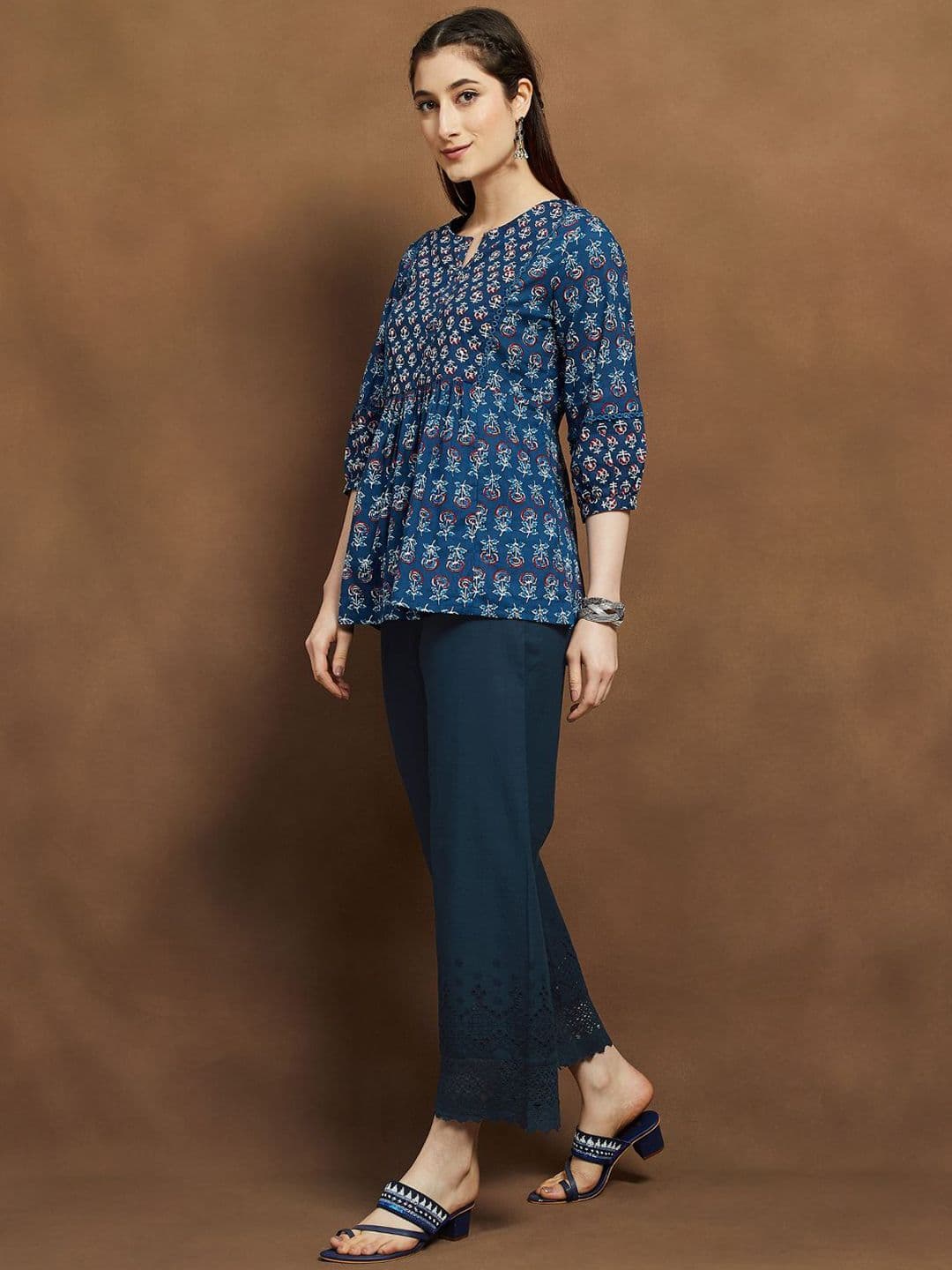 Melange by Lifestyle Women Regular Fit Mid-Rise Cotton Cigarette Trouser - view 1