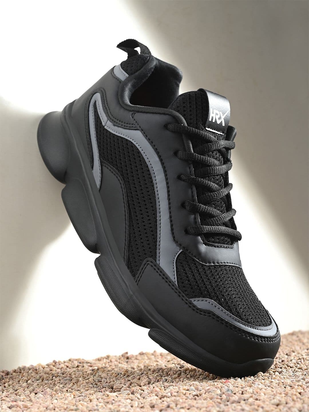 HRX by Hrithik Roshan Men Black Mesh Memory Foam Non-Marking Running Shoes - view 1