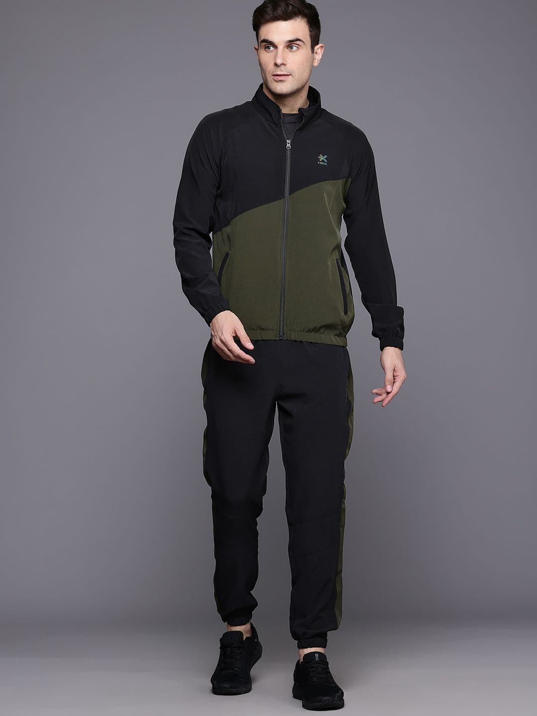 HRX by Hrithik Roshan Rapid-Dry Colourblock Running Track Suit - view 1