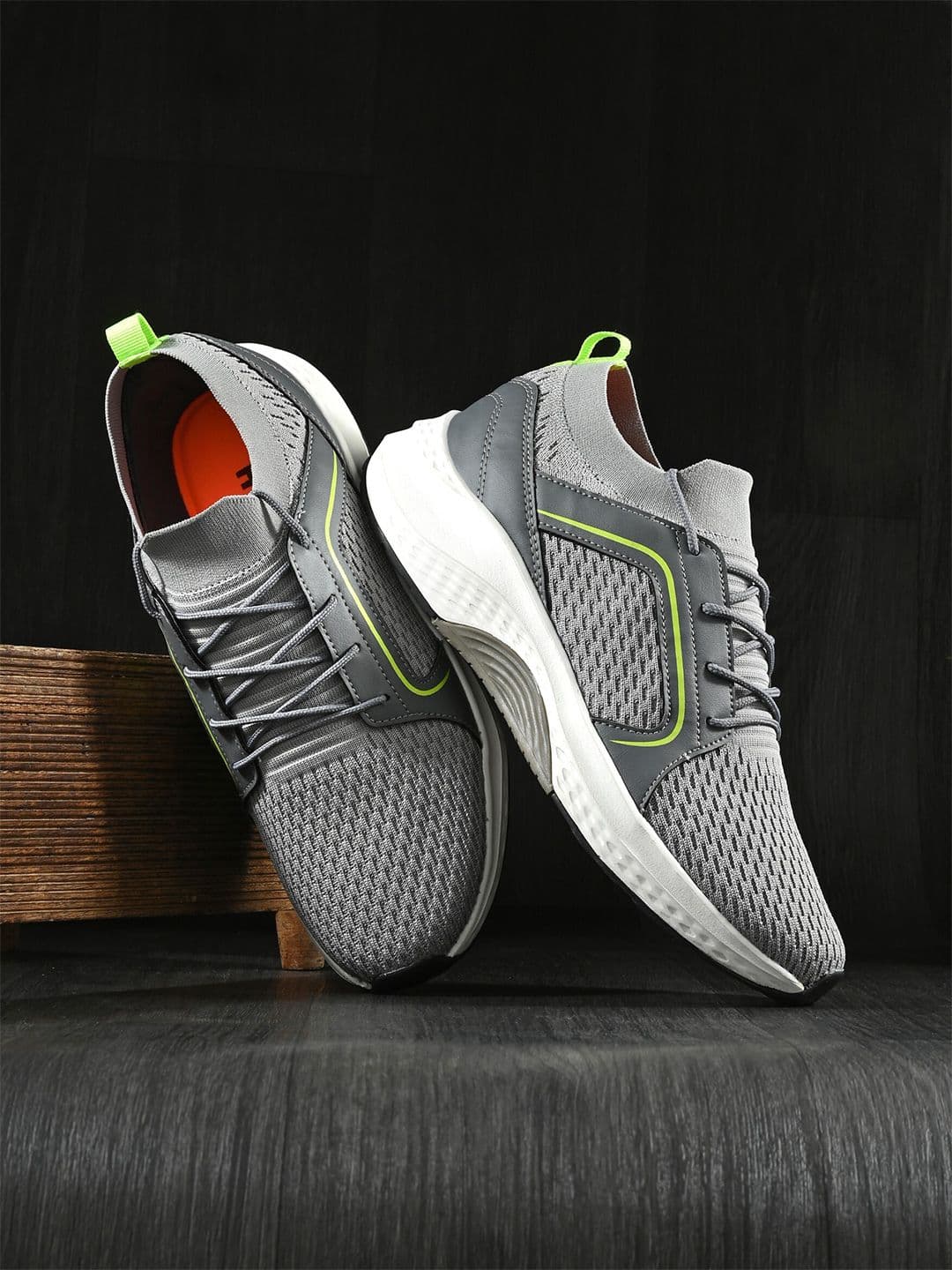 HRX by Hrithik Roshan Men Grey And White Memory Foam Non-Marking Running Shoes - view 1