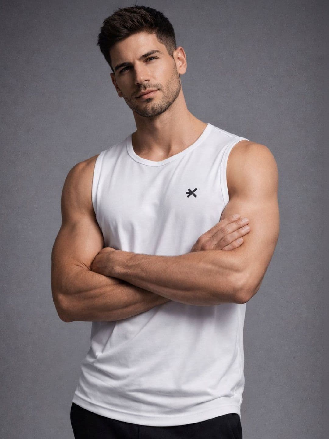 HRX by Hrithik Roshan Men Solid Sleeveless Gym Innerwear Vests - view 1