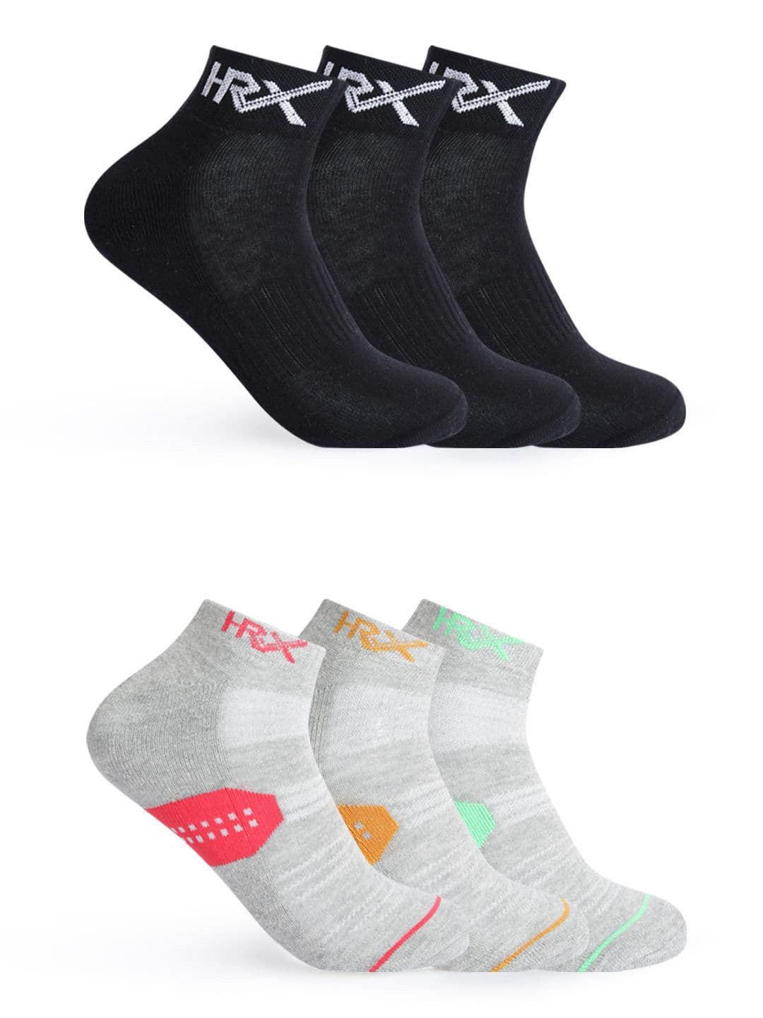 HRX by Hrithik Roshan Unisex Pack Of 6 Ankle-Length Socks - view 1