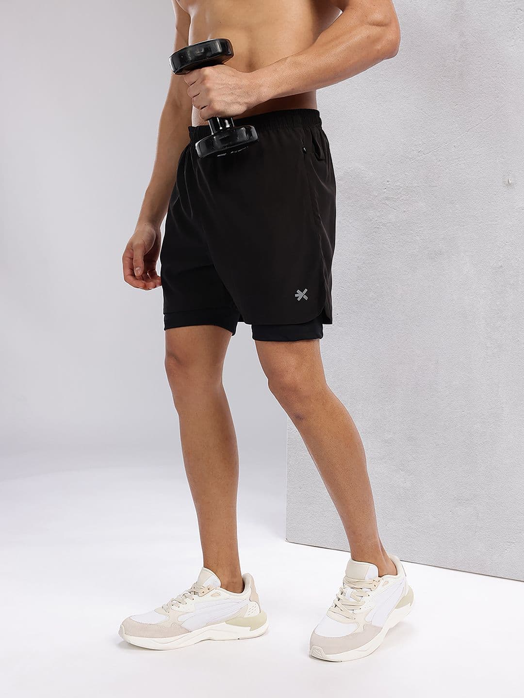 HRX by Hrithik Roshan Men Rapid-Dry Training Shorts With Inner Tights - view 1