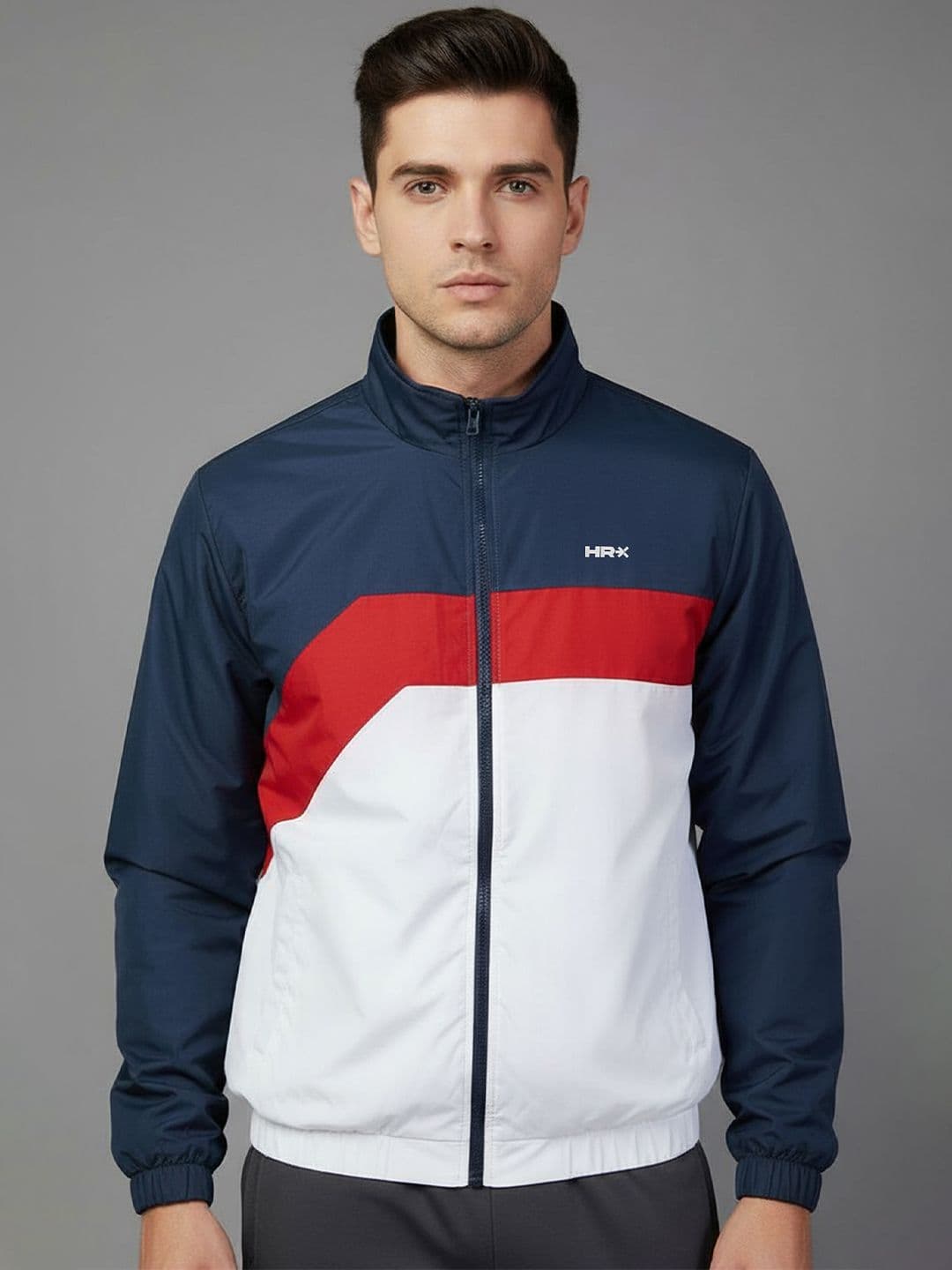 HRX by Hrithik Roshan Colourblocked Mock Collar Windcheater Sporty Jacket - view 1