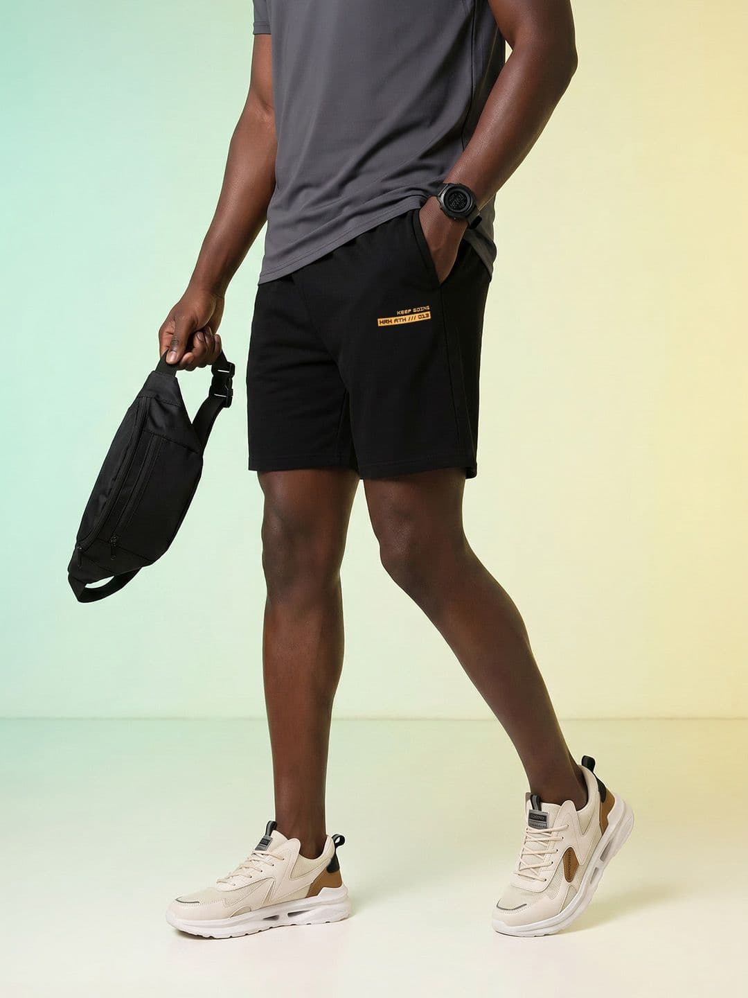 HRX by Hrithik Roshan Men Typography Printed Shorts - view 1