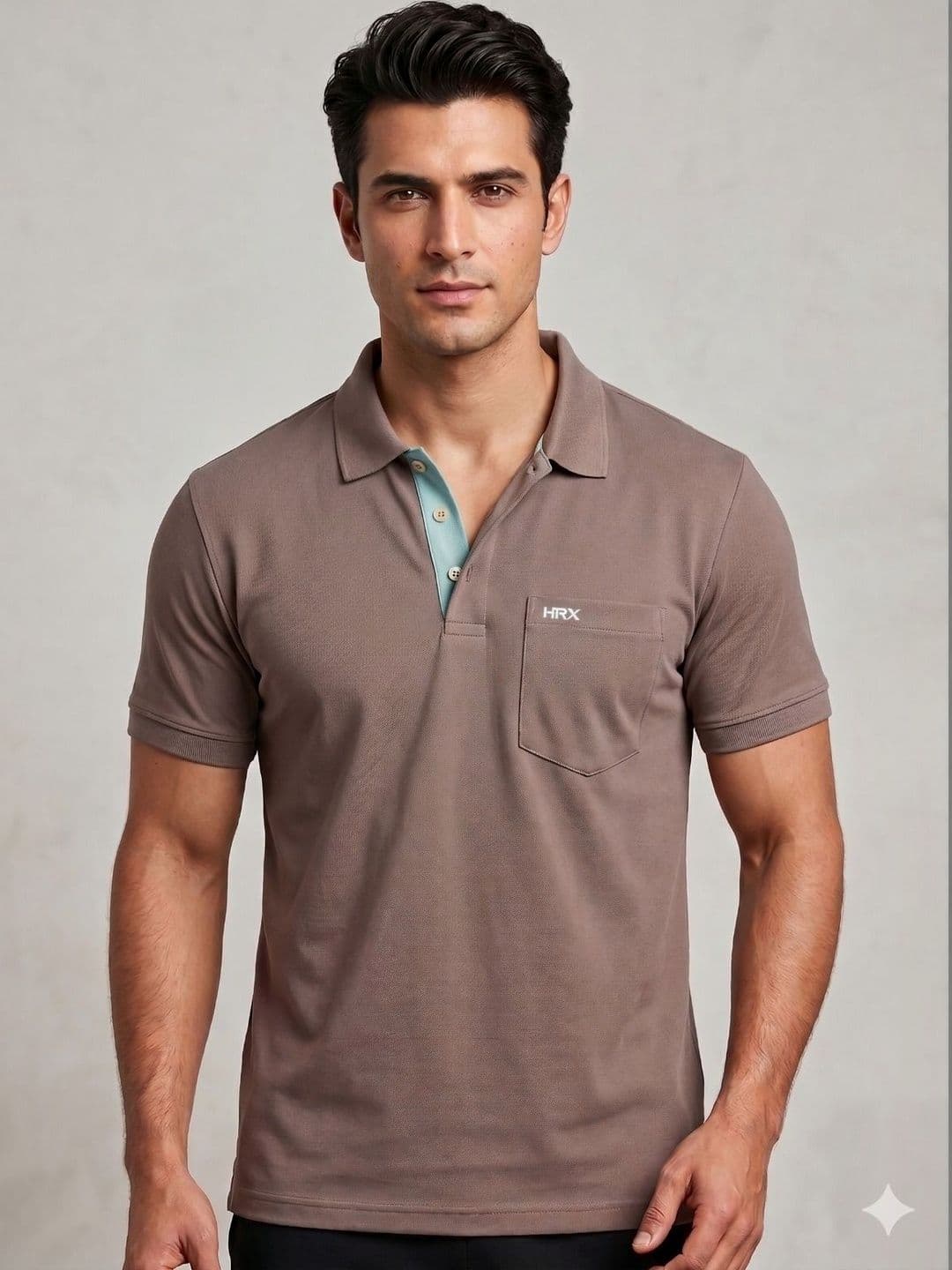 HRX by Hrithik Roshan Men Brand Logo Polo Collar Pockets T-shirt - view 1