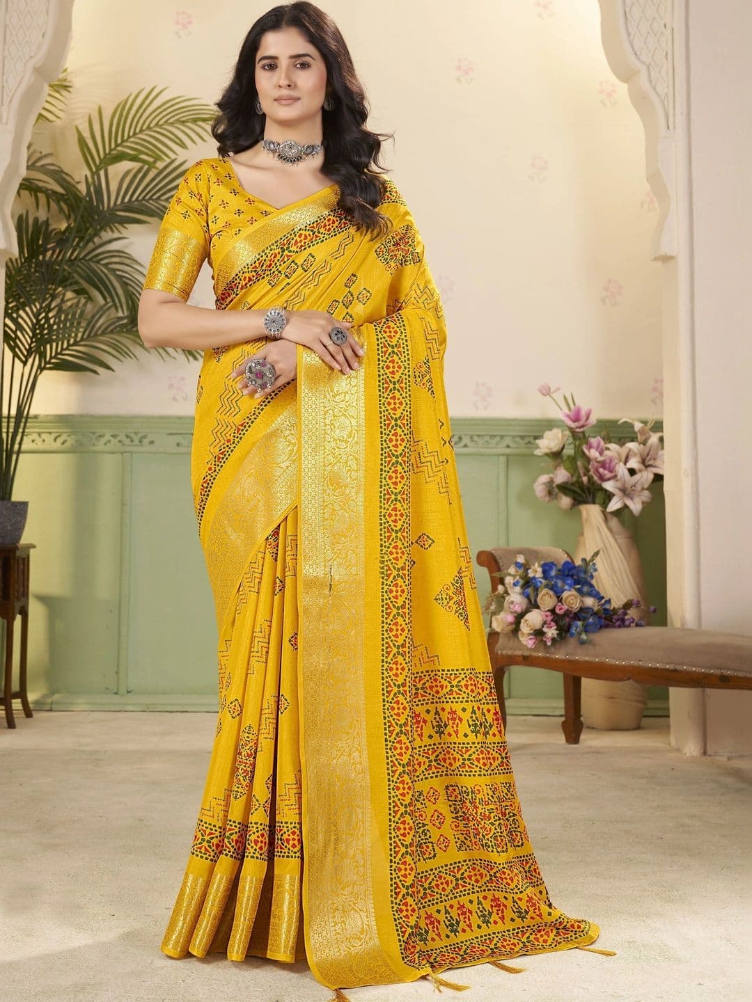SSHAGUN LIFESTYLE Bandhani Silk Cotton Saree - view 1