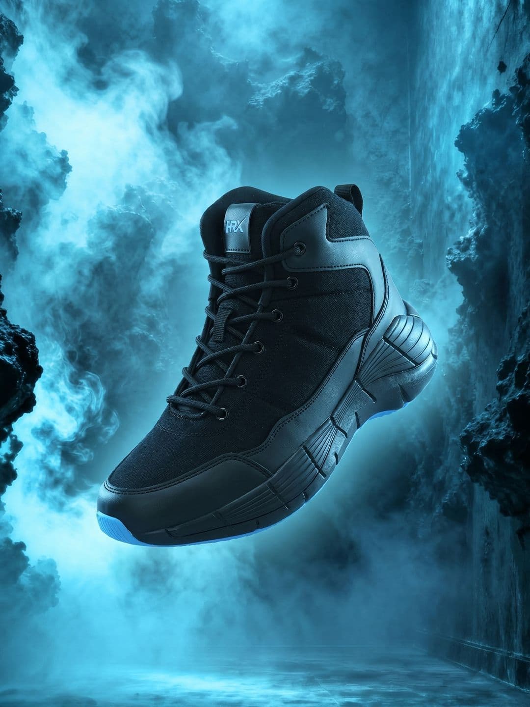 HRX by Hrithik Roshan Men Black Lace-Up Basketball Shoes - view 1