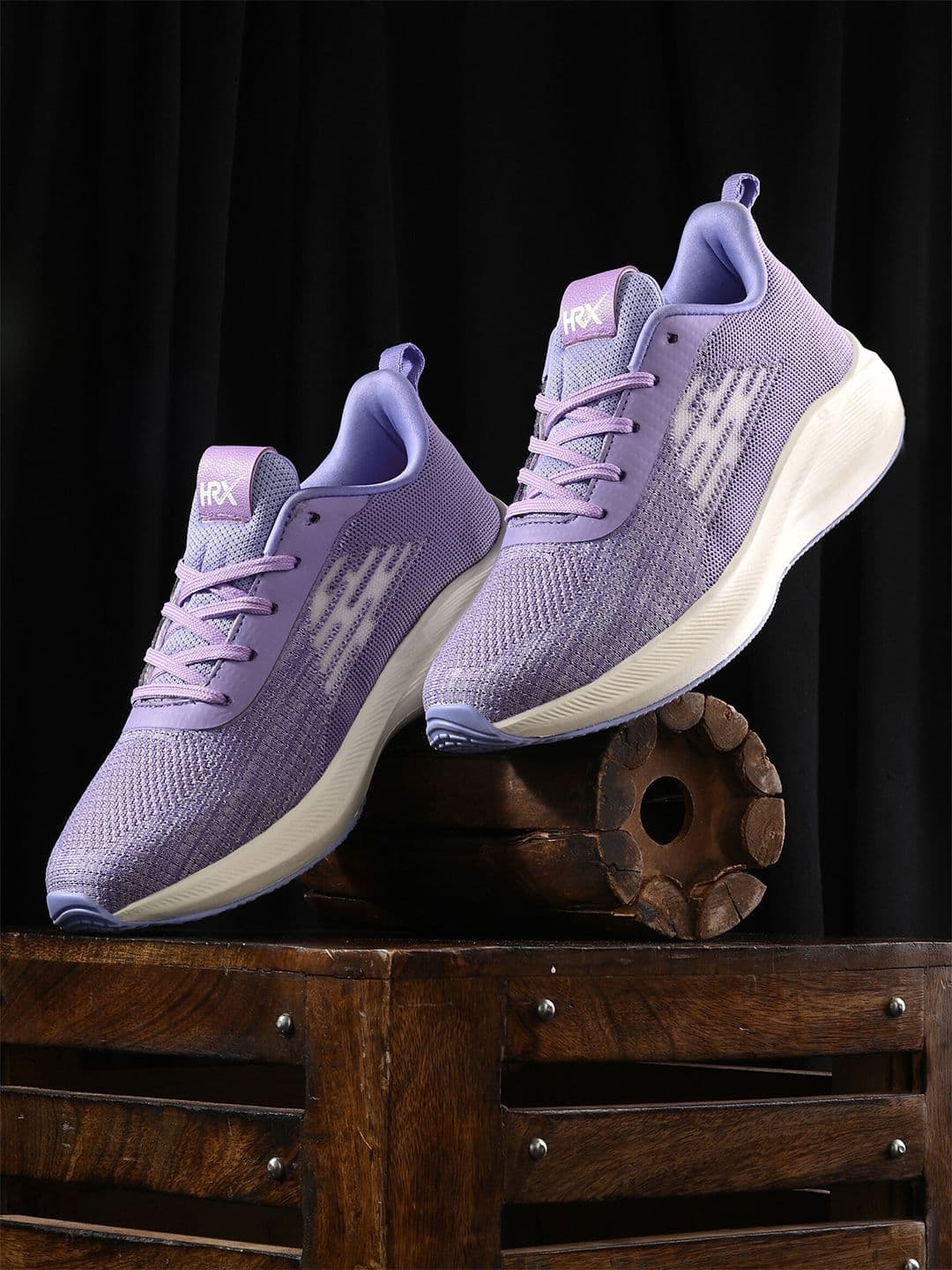 HRX by Hrithik Roshan Women Lavender & White Flyknit Mesh Non-Marking Running Shoes - view 1