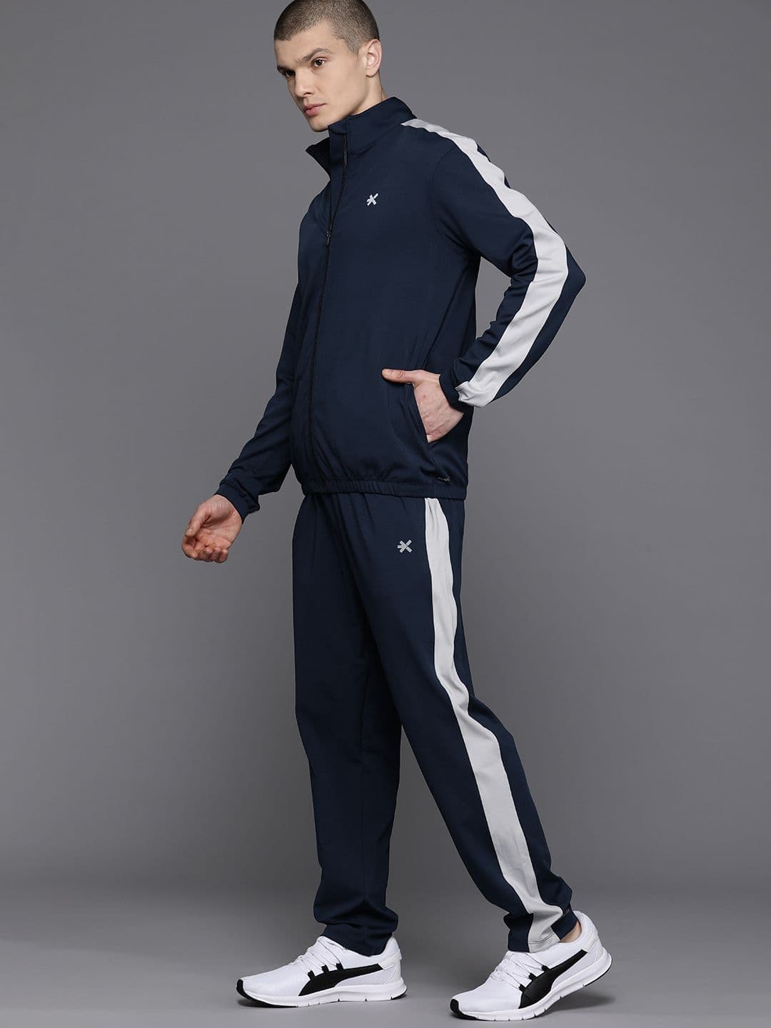 HRX by Hrithik Roshan Men Striped Rapid-Dry Sports Tracksuit - view 1