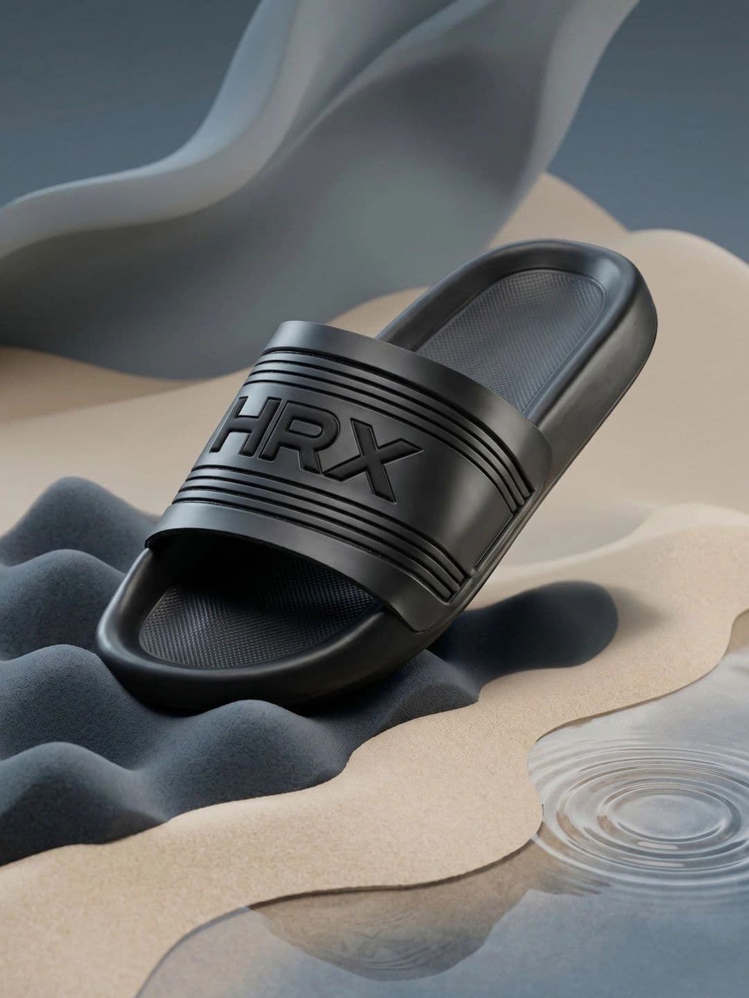 HRX by Hrithik Roshan Typographic Printed Sliders - view 1