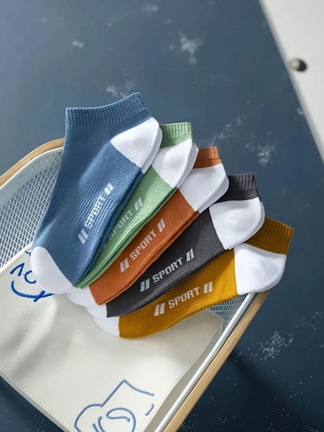 SONEEV MART Men Pack of 5 Cotton Colourblocked Ankle Length Socks - view 1