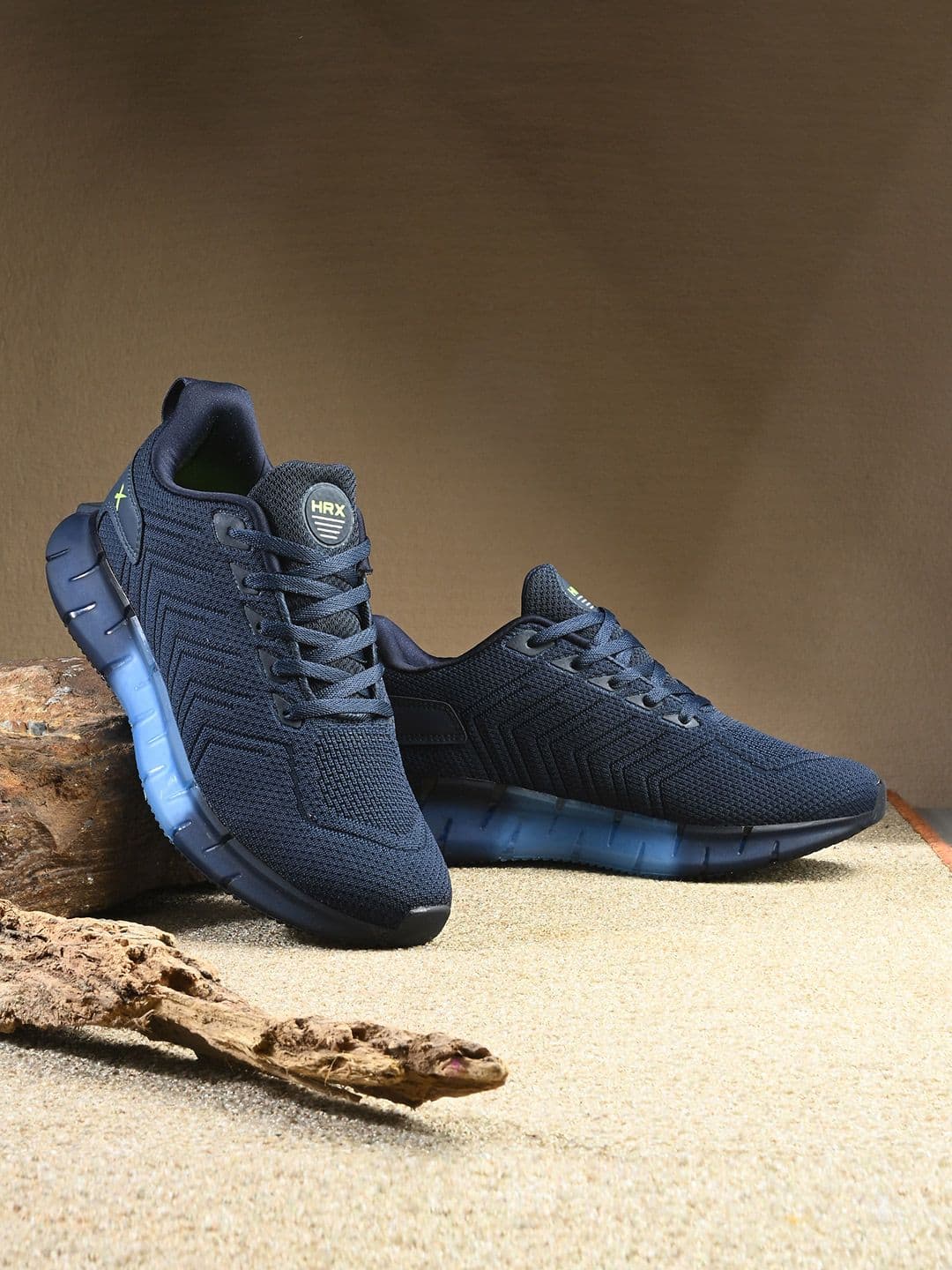 HRX by Hrithik Roshan Men Navy Blue Mesh Lace-Up Memory Foam Walking Non-Marking Shoes - view 1