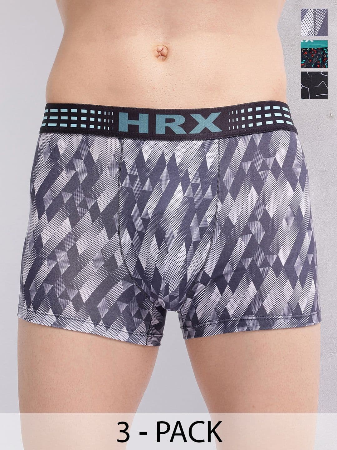 HRX by Hrithik Roshan Pack of 3 Printed Short Trunk - view 1