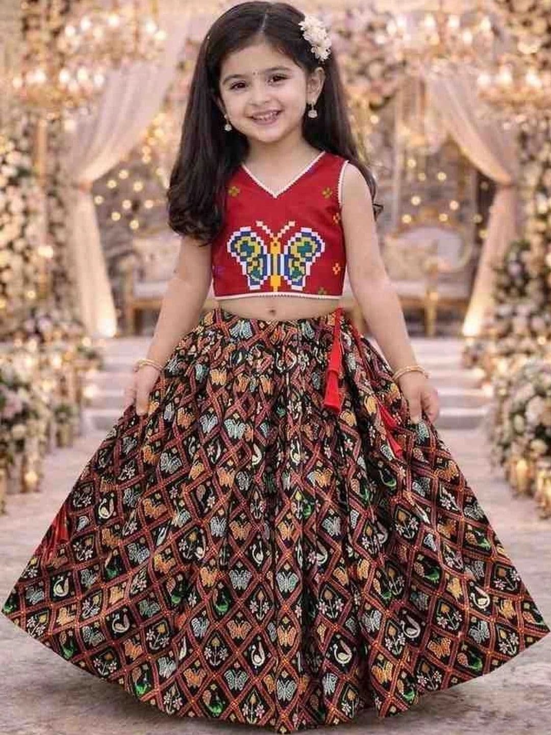 KALINI Girls Embellished Ready to Wear Lehenga & - view 1