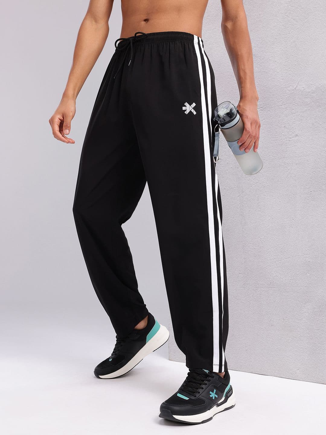 HRX by Hrithik Roshan Rapid-Dry Track Pants With Side Striped Detail - view 1