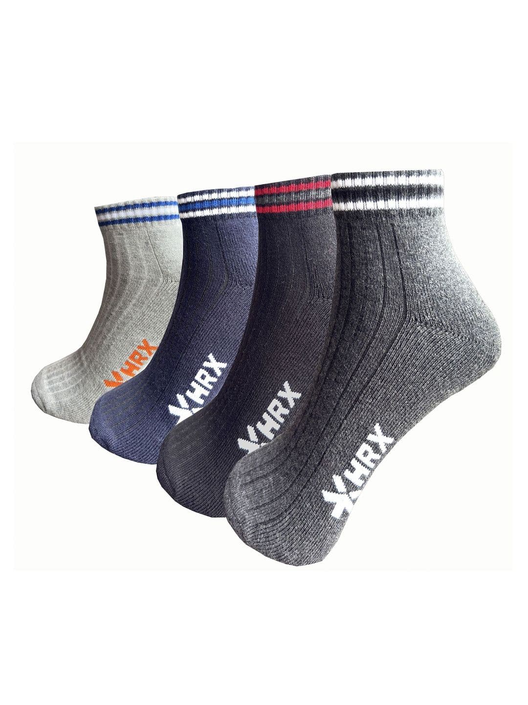 HRX by Hrithik Roshan Unisex Pack Of 4 Assorted Ankle Length Socks - view 1