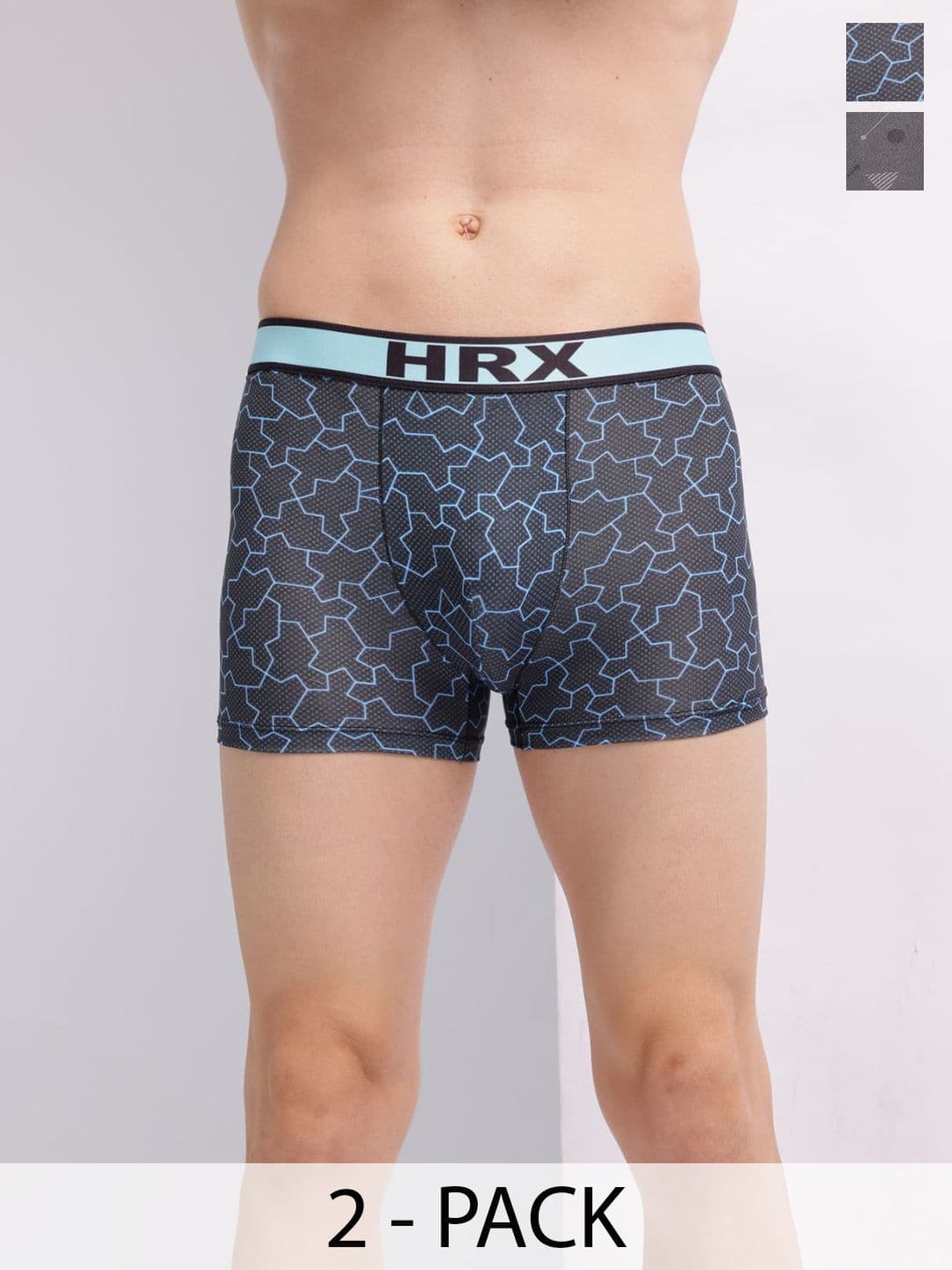 HRX by Hrithik Roshan Pack Of 2 Printed Short Trunks HTO-PV-Print-102-111-S - view 1
