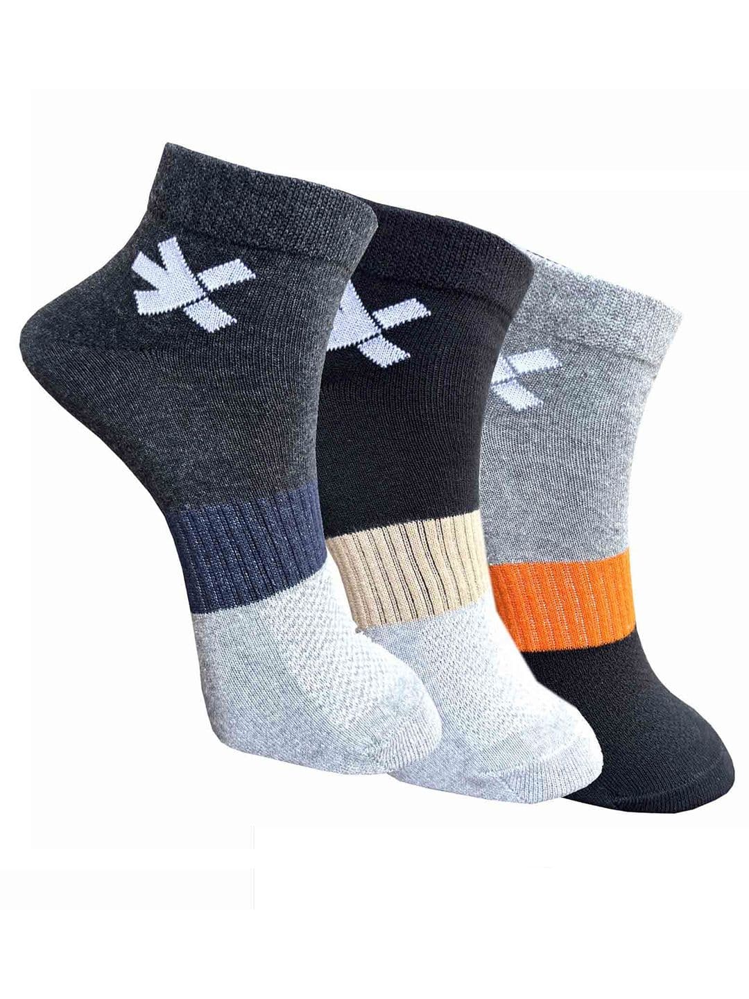 HRX by Hrithik Roshan Pack Of 3 Colourblocked Ankle-Length Socks - view 1