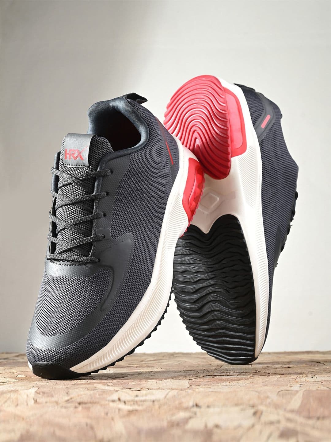 HRX by Hrithik Roshan Men Grey And White Memory Foam Non-Marking Running Shoes - view 1