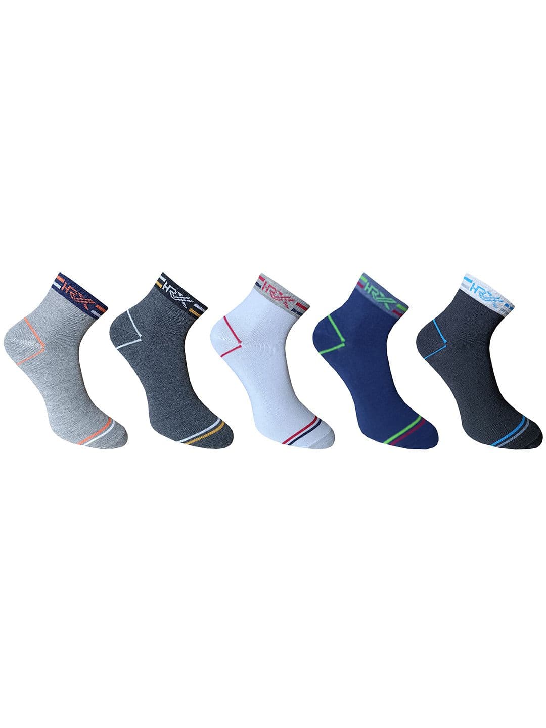 HRX by Hrithik Roshan Men Pack of 5 Striped Ankle Length Socks - view 1