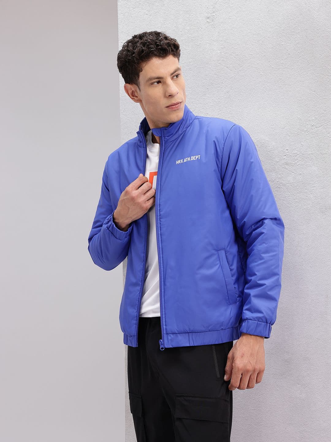 HRX by Hrithik Roshan Typography Mock Collar Lifestyle Padded Jacket - view 1