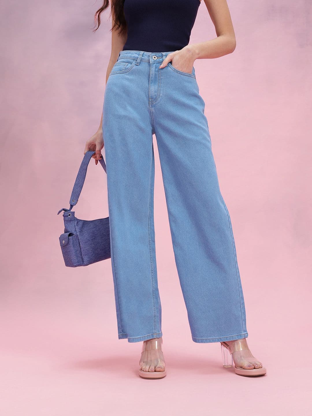 DressBerry Women Wide Leg High-Rise Stretchable Jeans - view 1