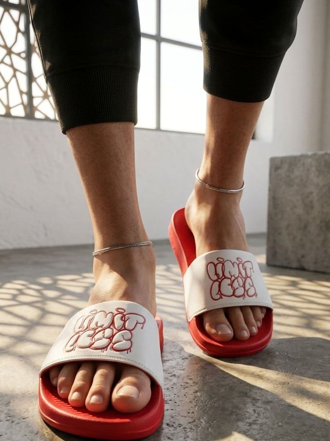HRX by Hrithik Roshan Men Self Design Sliders - view 1