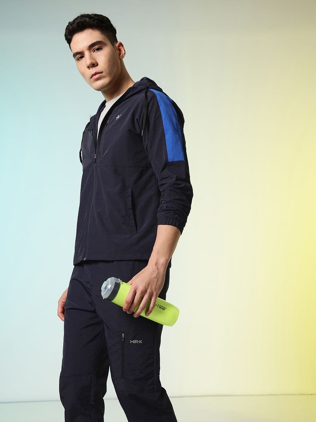 HRX by Hrithik Roshan Brand Logo Printed Hooded Rapid Dry Running Tracksuit - view 1