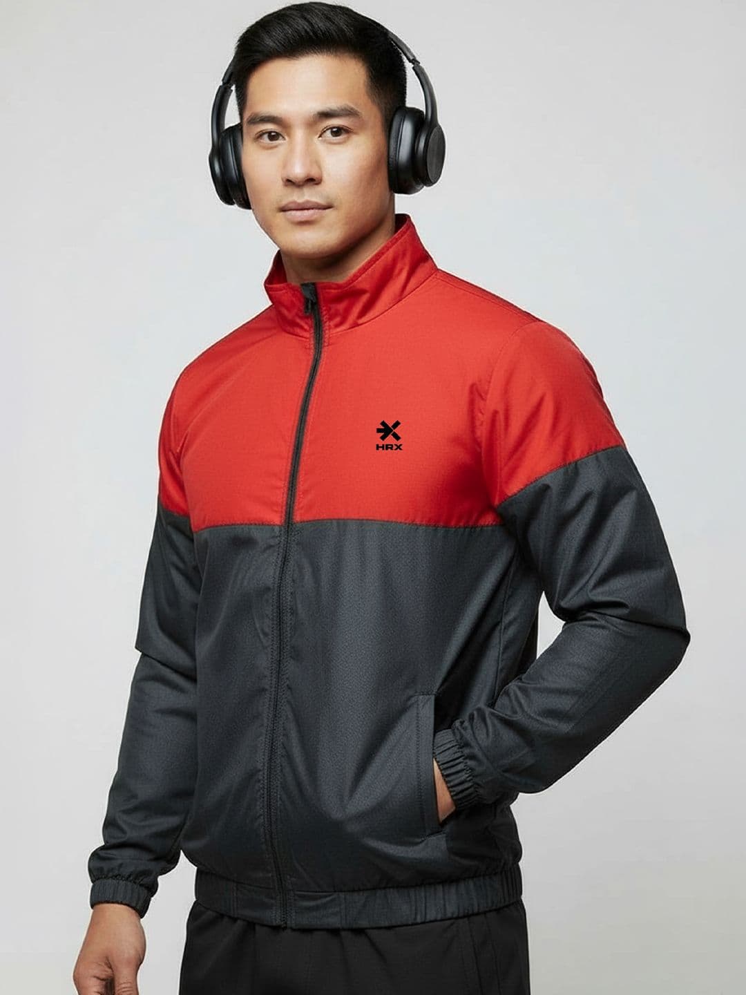 HRX by Hrithik Roshan Men Mock Collar Colourblocked Sporty Jacket - view 1