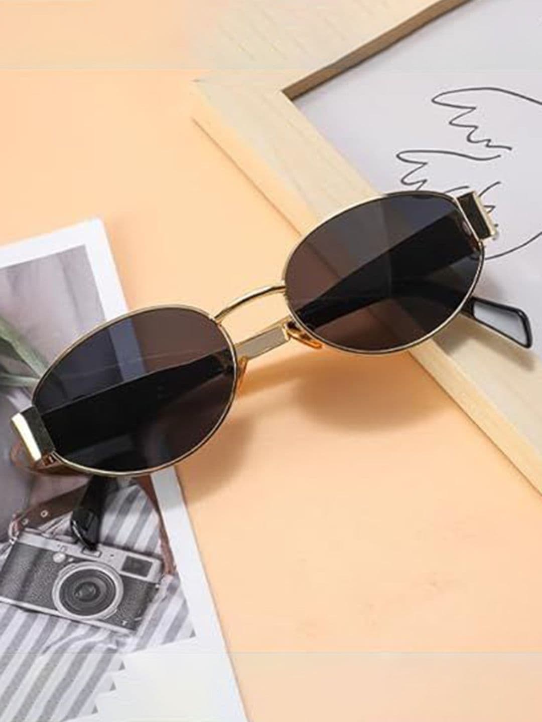 DressBerry Women Round Sunglasses with UV Protected Lens 5888 Gold black - view 1