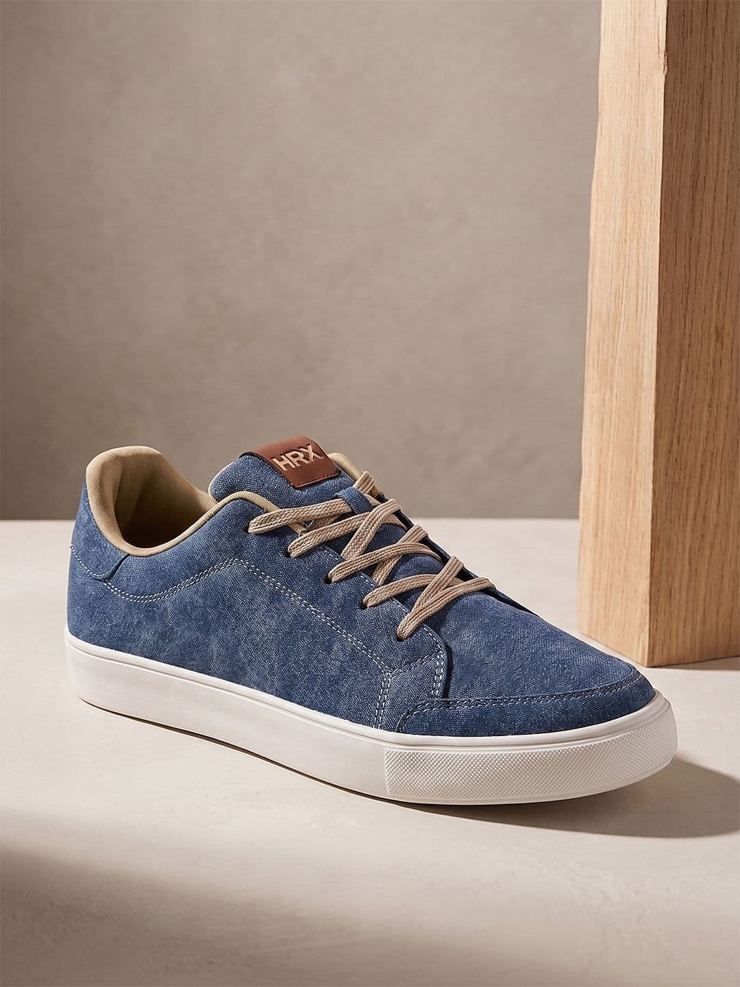 HRX by Hrithik Roshan Men Blue Textured Denim Regular Sneakers - view 1