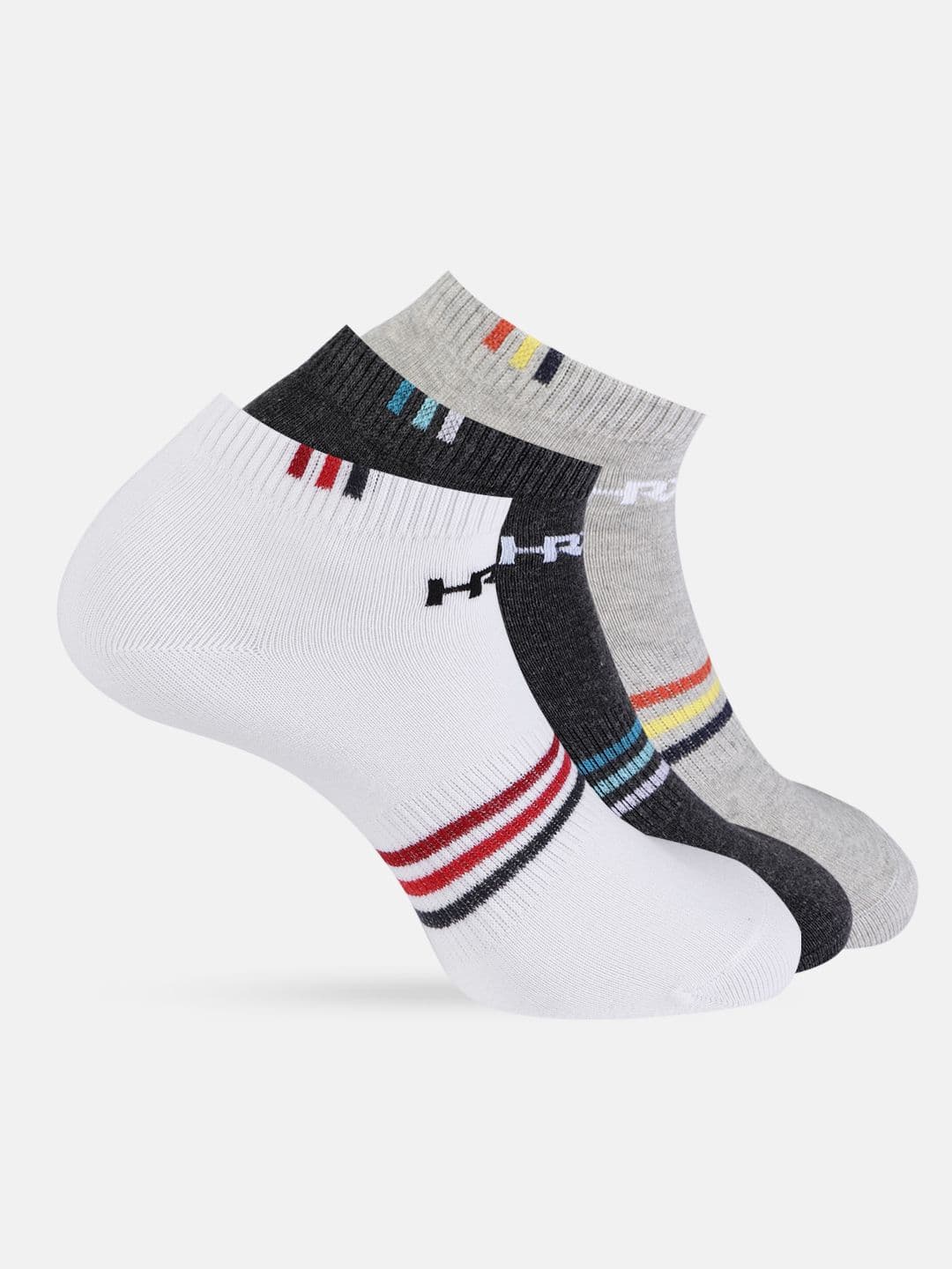 HRX by Hrithik Roshan Men Multi-Coloured Set of 3 Ankle Socks - view 1