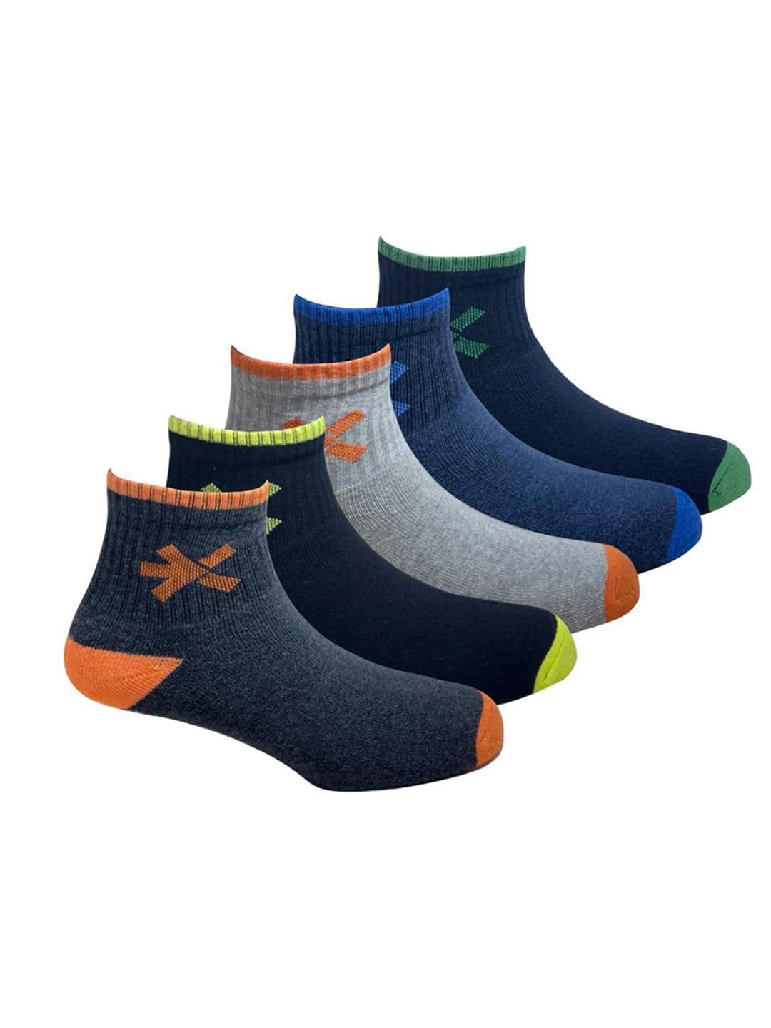 HRX by Hrithik Roshan Unisex Pack Of 5 Patterned Ankle-Length Socks - view 1