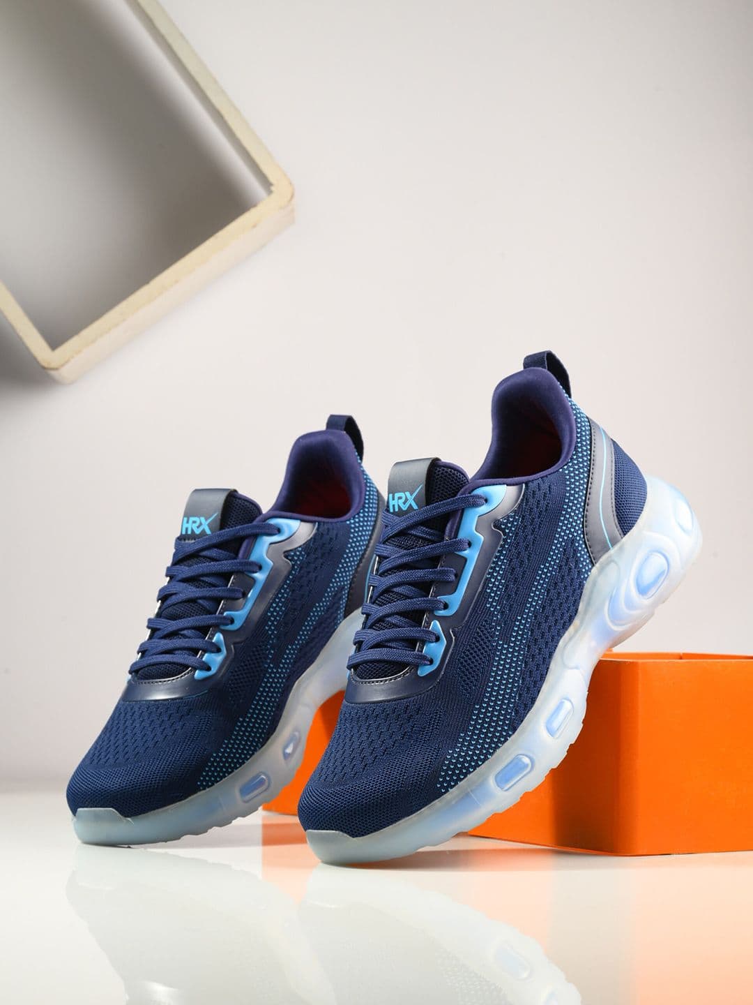 HRX by Hrithik Roshan Men Blue Textured Lace-Up Running Shoes - view 1