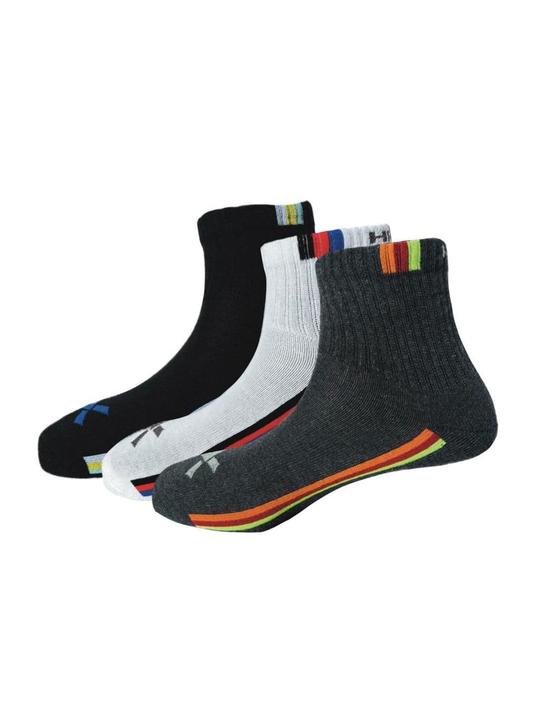 HRX by Hrithik Roshan Pack Of 3 Striped Calf-Length Socks - view 1
