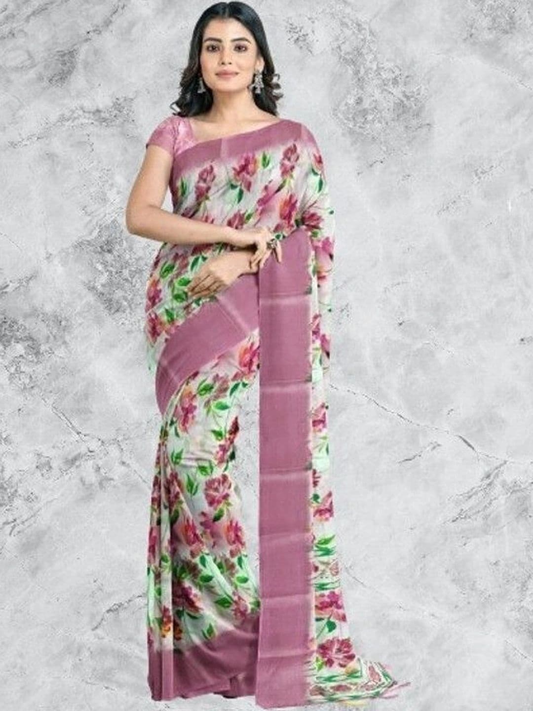 SSHAGUN LIFESTYLE Floral Silk Cotton Saree - view 1
