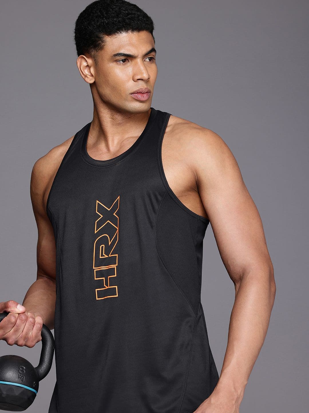 HRX by Hrithik Roshan Brand Logo Printed Rapid Dry & Antimicrobial Finish Training T-shirt - view 1