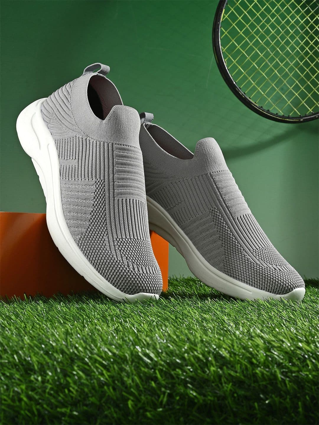 HRX by Hrithik Roshan Men Grey And White Memory Foam Non-Marking Walking Shoes - view 1