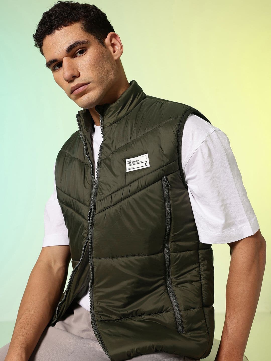 HRX by Hrithik Roshan Mock Collar Sleeveless Padded Jacket - view 1