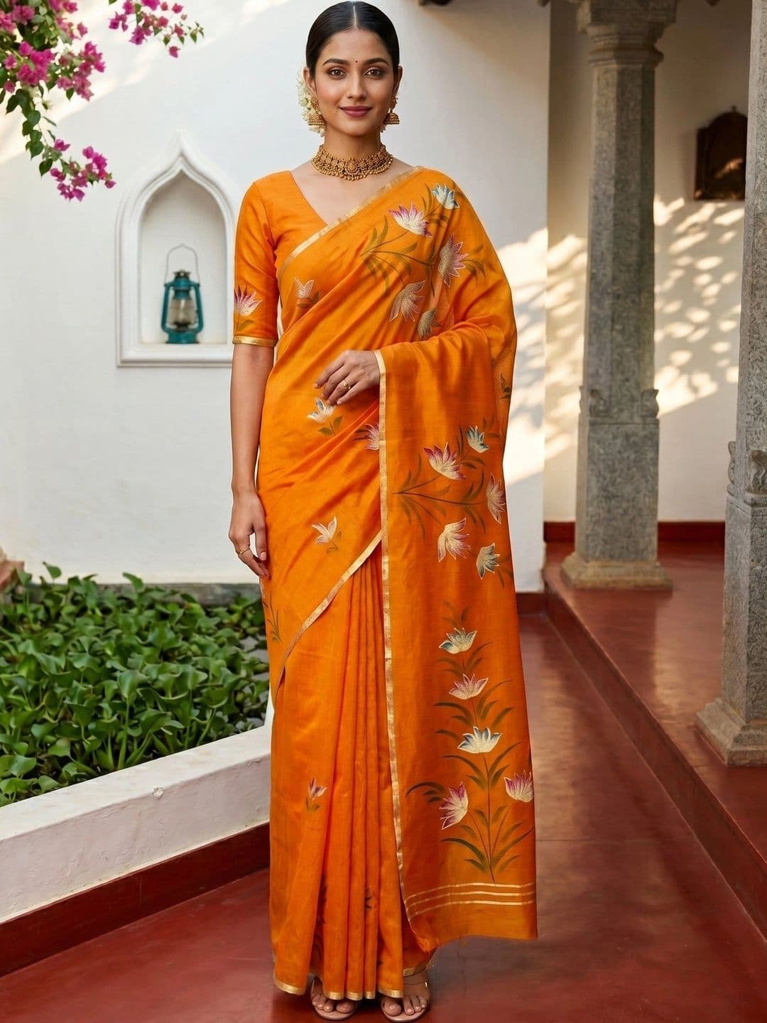 MIMOSA Floral Zari Art Silk Designer Banarasi Saree - view 1