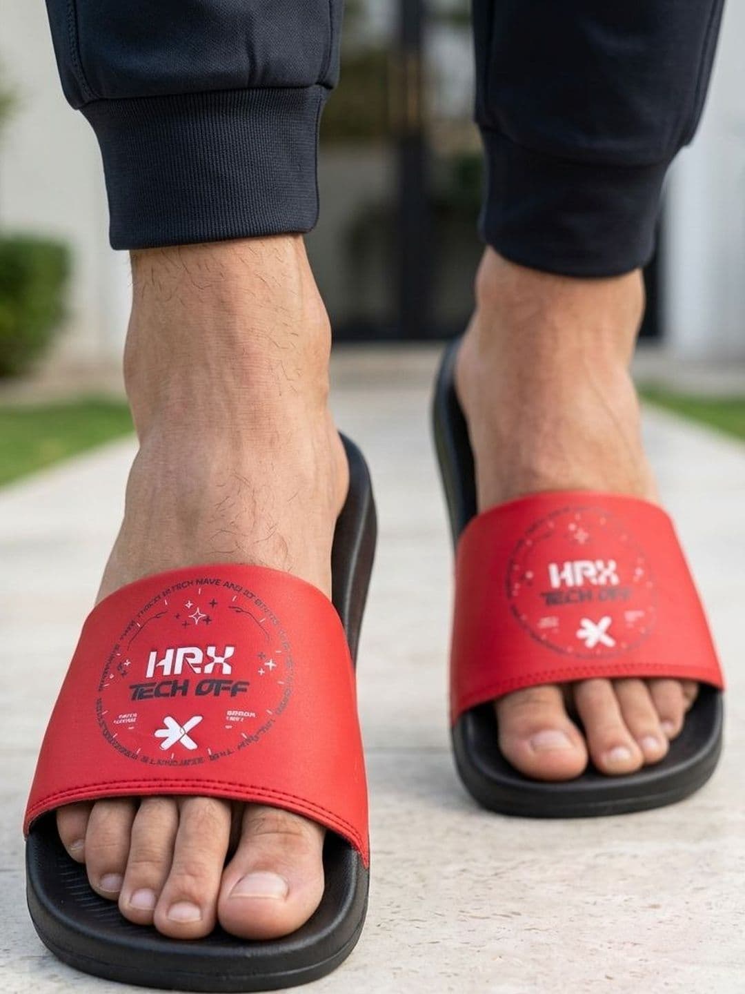 HRX by Hrithik Roshan Unisex Printed Sliders - view 1