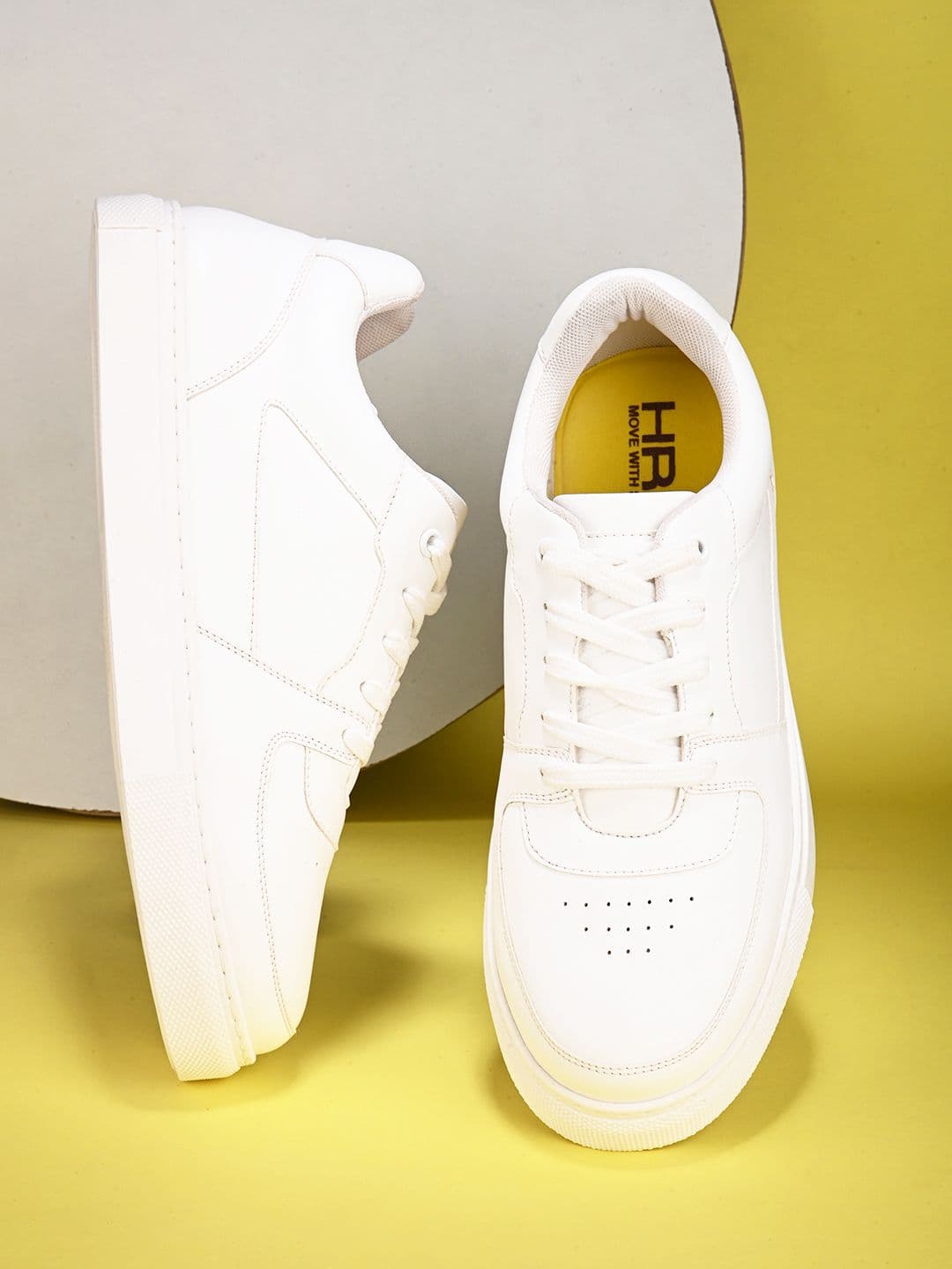 HRX by Hrithik Roshan Women White Perforations Lightweight Comfort Insole Basics Sneakers - view 1