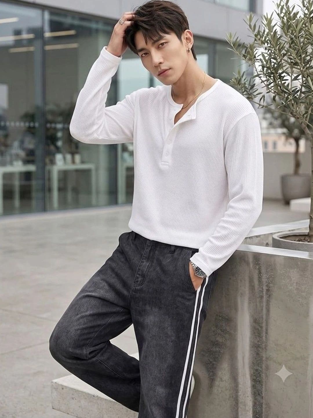 Narsingha Dreams Men Henley Neck T-shirt - view 1