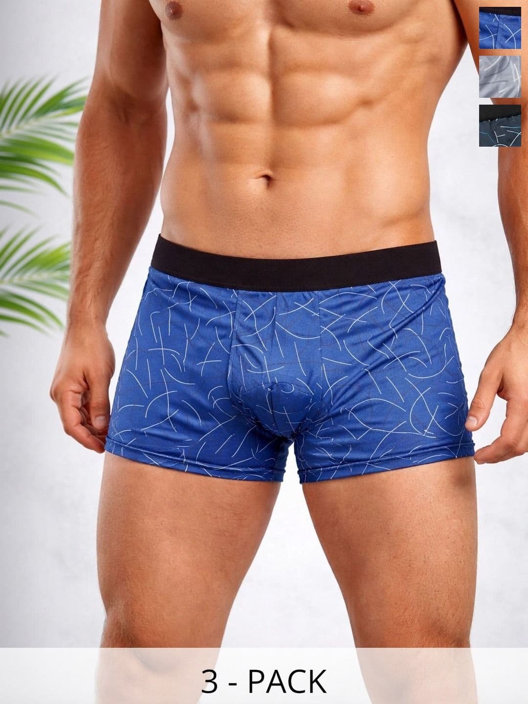 VIVA PLAST Men Pack of 3 Printed Assorted Boy Shorts - view 1