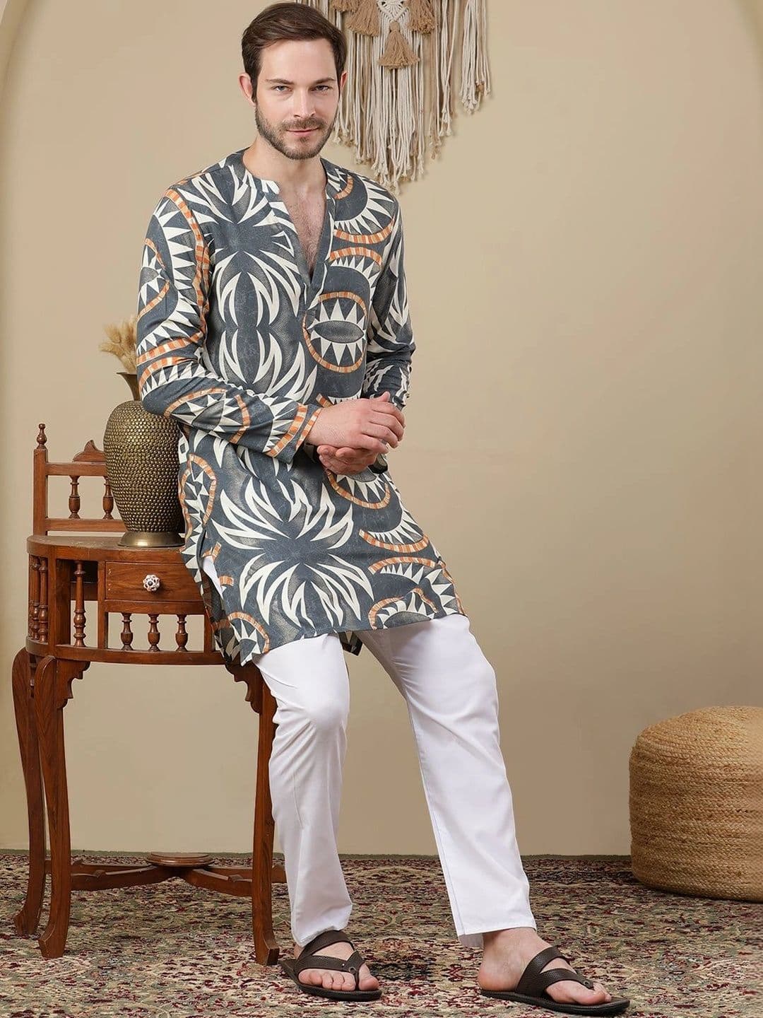 Anouk Men Printed Kurta - view 1