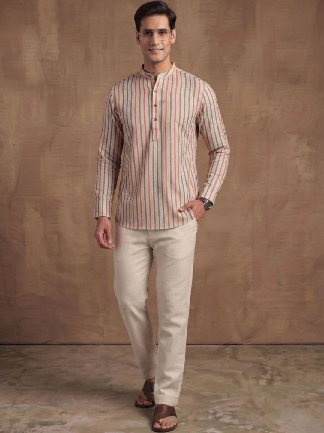 Navibhu Men Striped Kurta - view 1