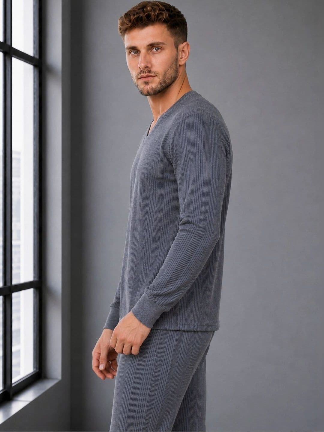 Moda Rapido Cotton V-Neck Thermal Tops - view 1