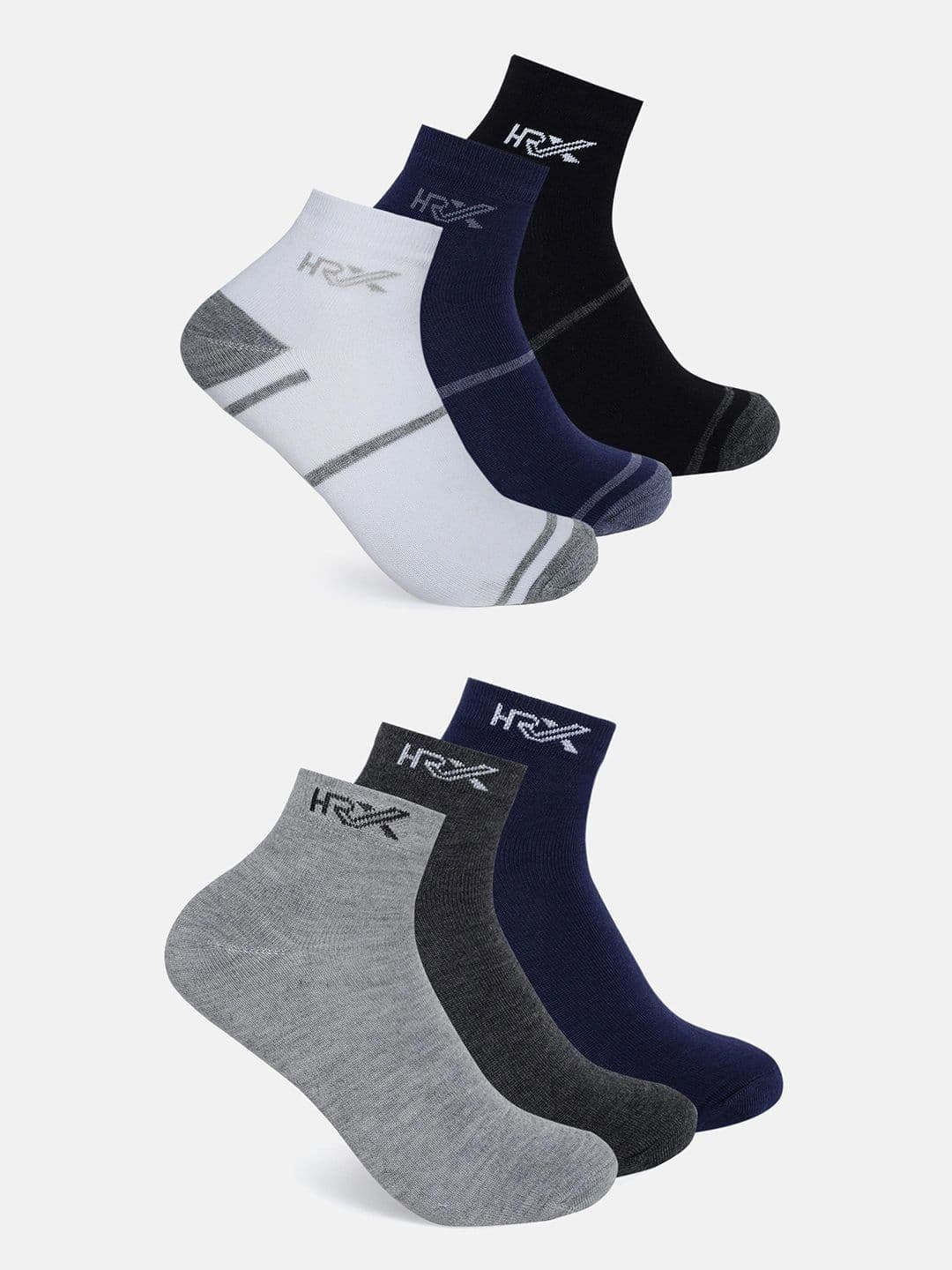 HRX by Hrithik Roshan Men Pack of 6 Cotton Blend Patterned Ankle Length Socks - view 1