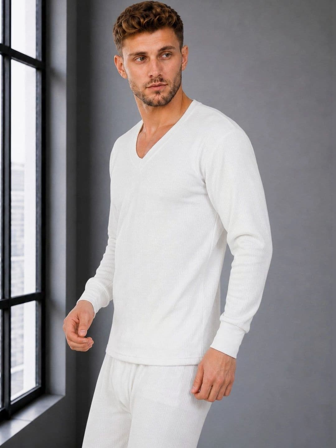 Moda Rapido Cotton V-Neck Thermal Tops - view 1